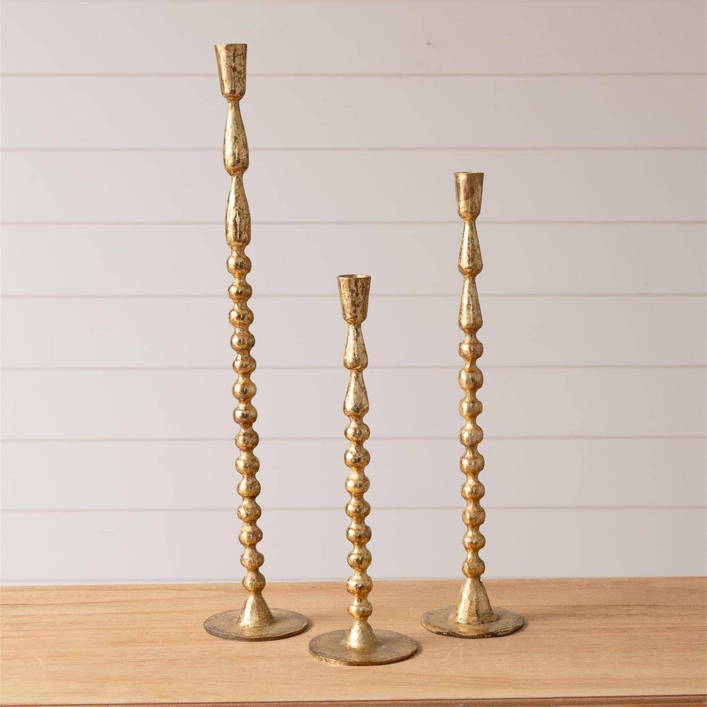 Taper Holders - Gold Bubble (Set of 3)