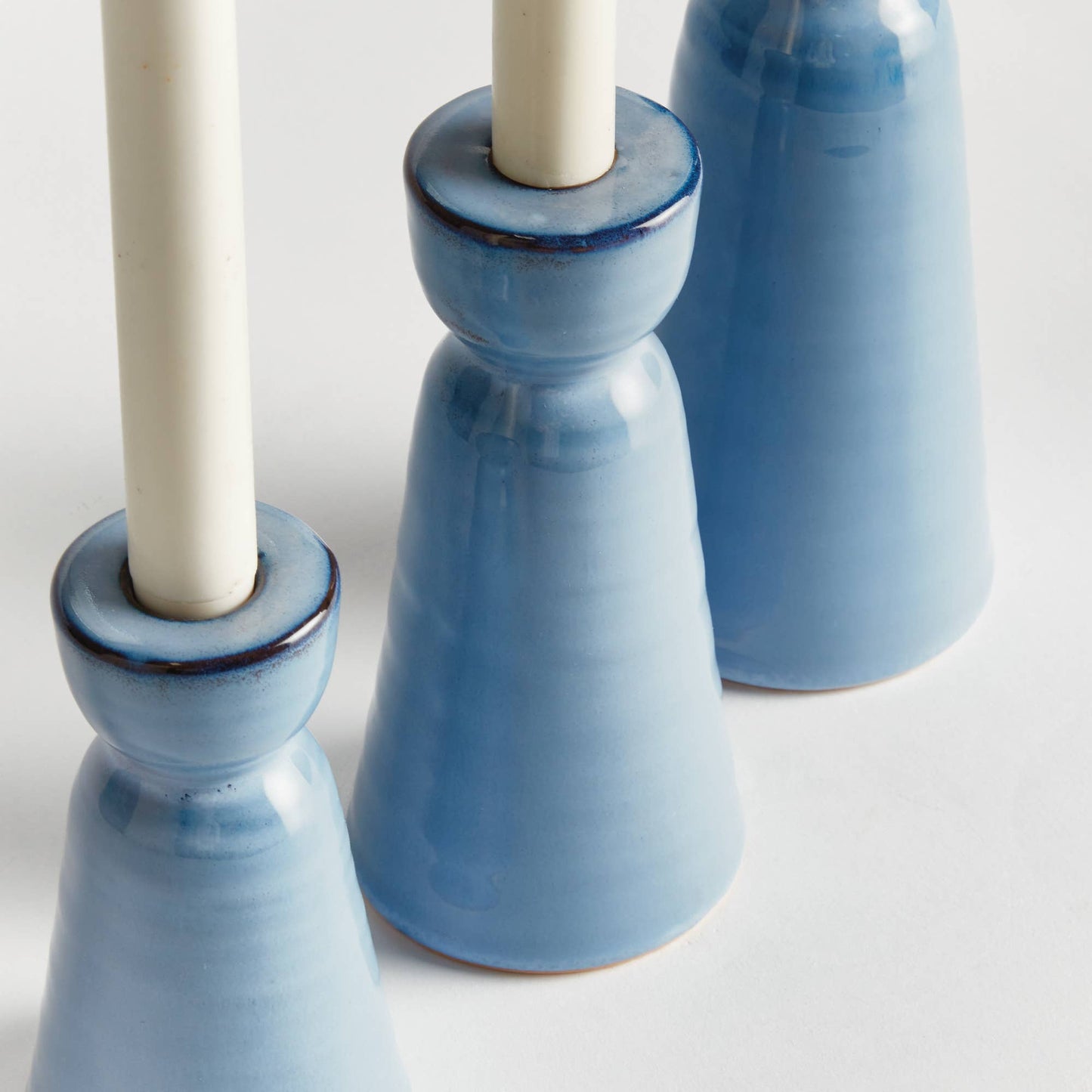 Libbey Taper Holders, Blue