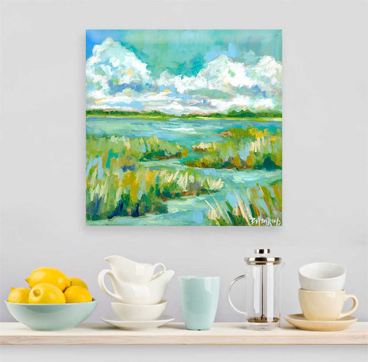 Marsh Blush Stretched Canvas: 24" H x 24" W