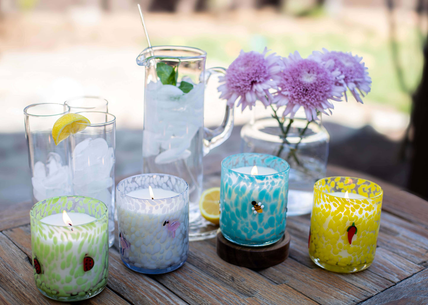 Bee's Knees 12oz Blue Bees Confetti Candle