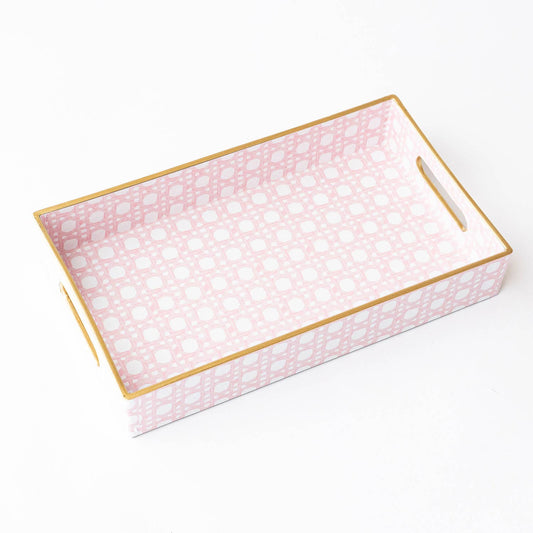Pink Cane Vanity Tray