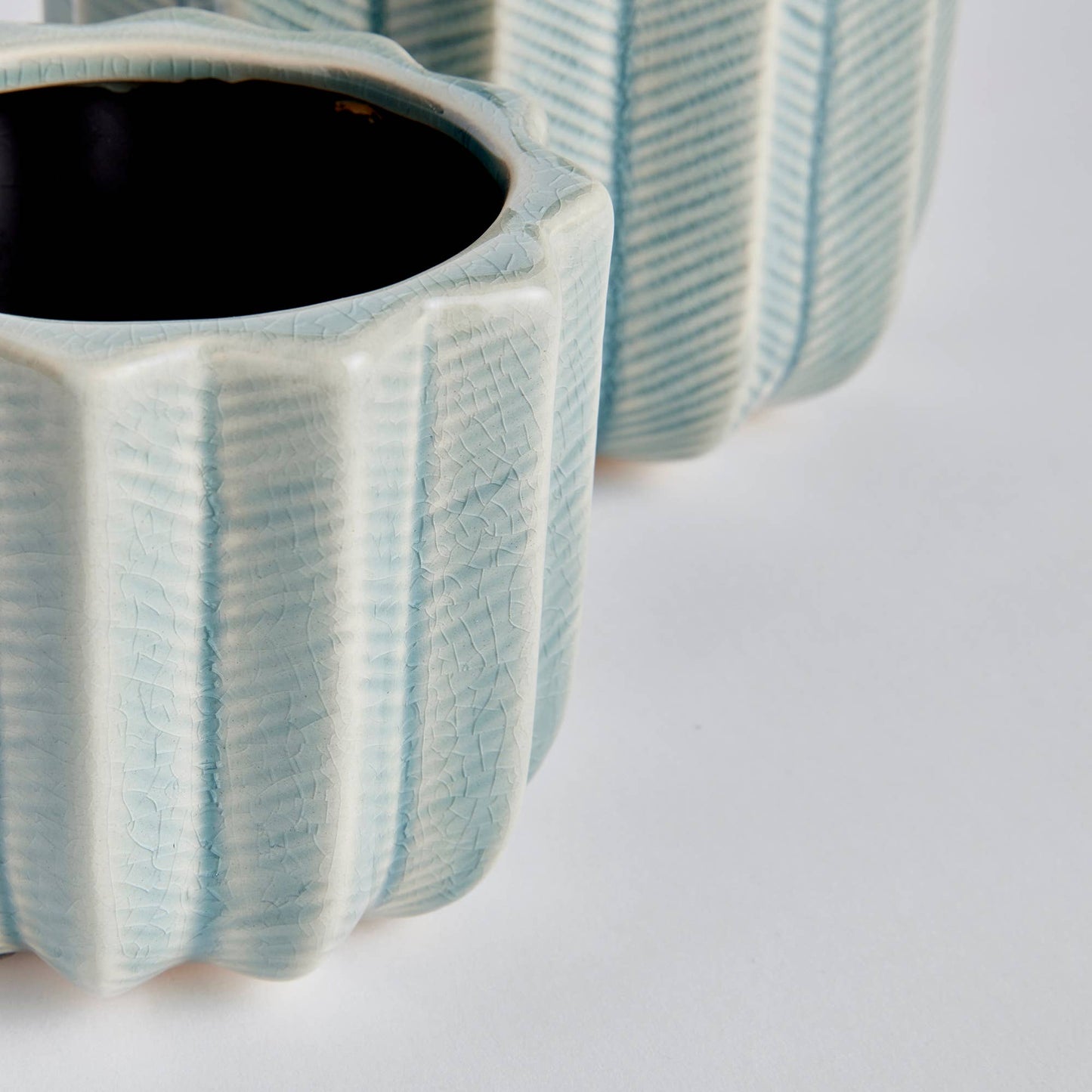 Vela Pots, Set Of 2: Light Blue / Ceramic
