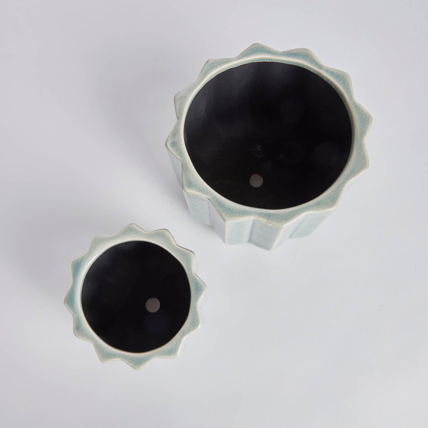 Vela Pots, Set Of 2: Light Blue / Ceramic