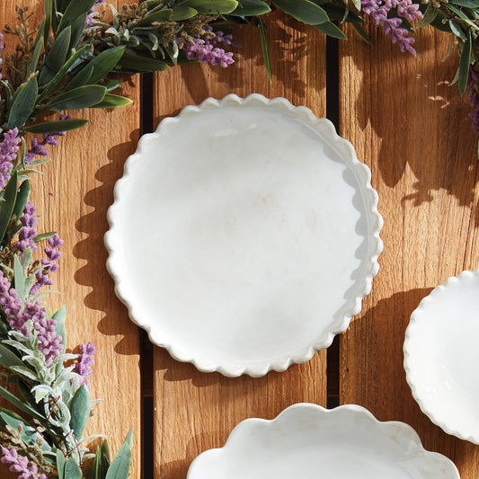 Maddie Petite Round Tray, White