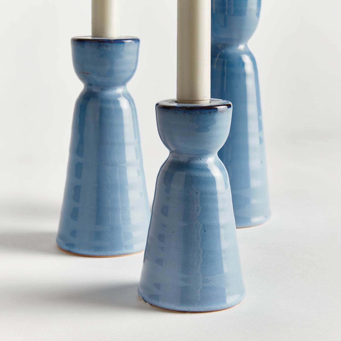 Libbey Taper Holders, Blue