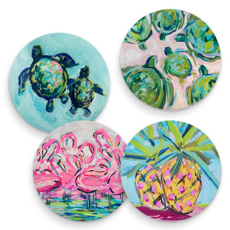 That Tropical Feeling - Coaster Sets: 3.9x3.9x28(x4)