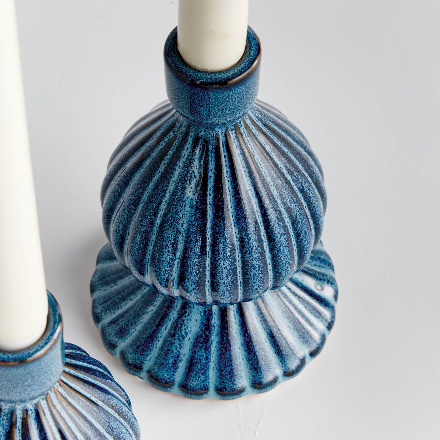 Mela Taper Holders, Blue: Set of 2