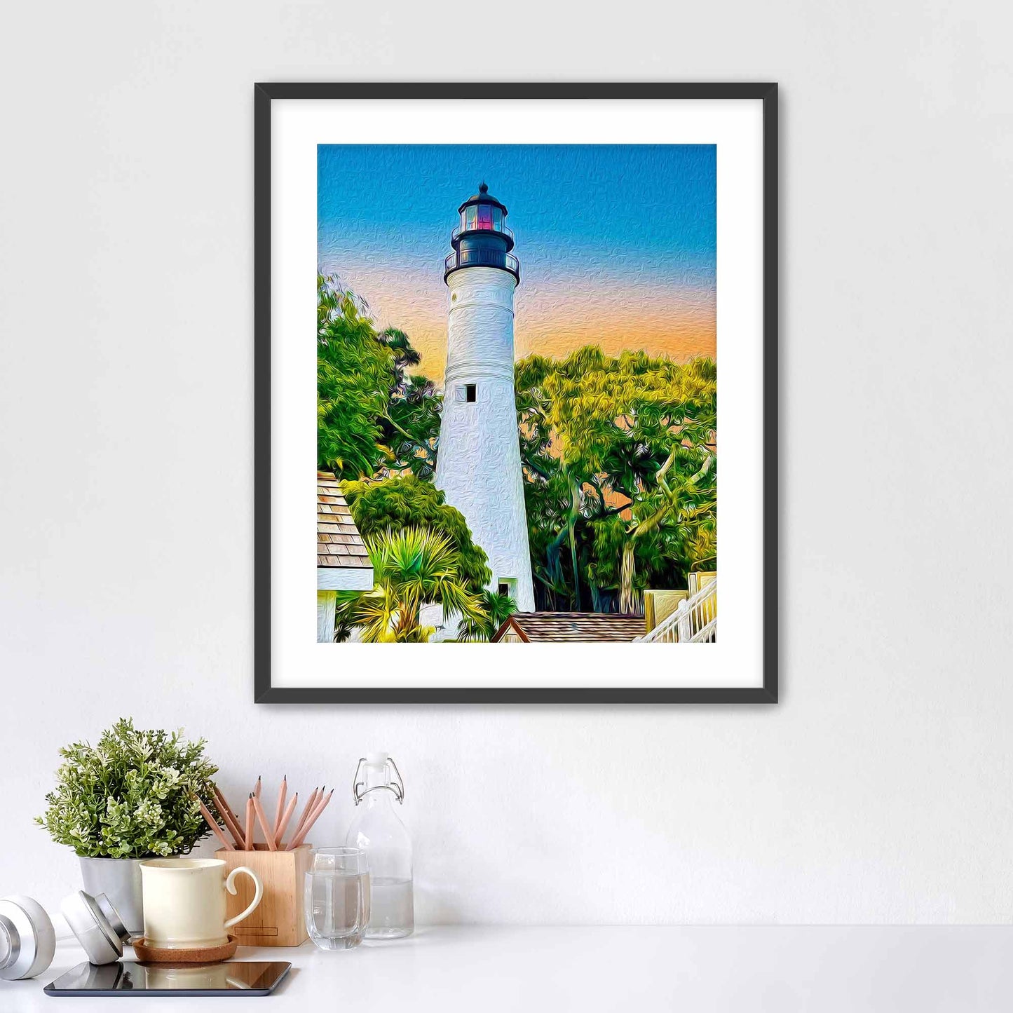 Key West Lighthouse Matted Print