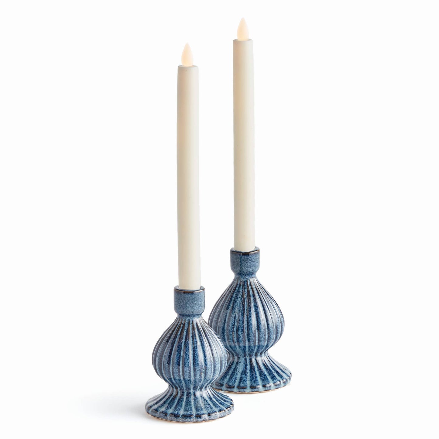 Mela Taper Holders, Blue: Set of 2
