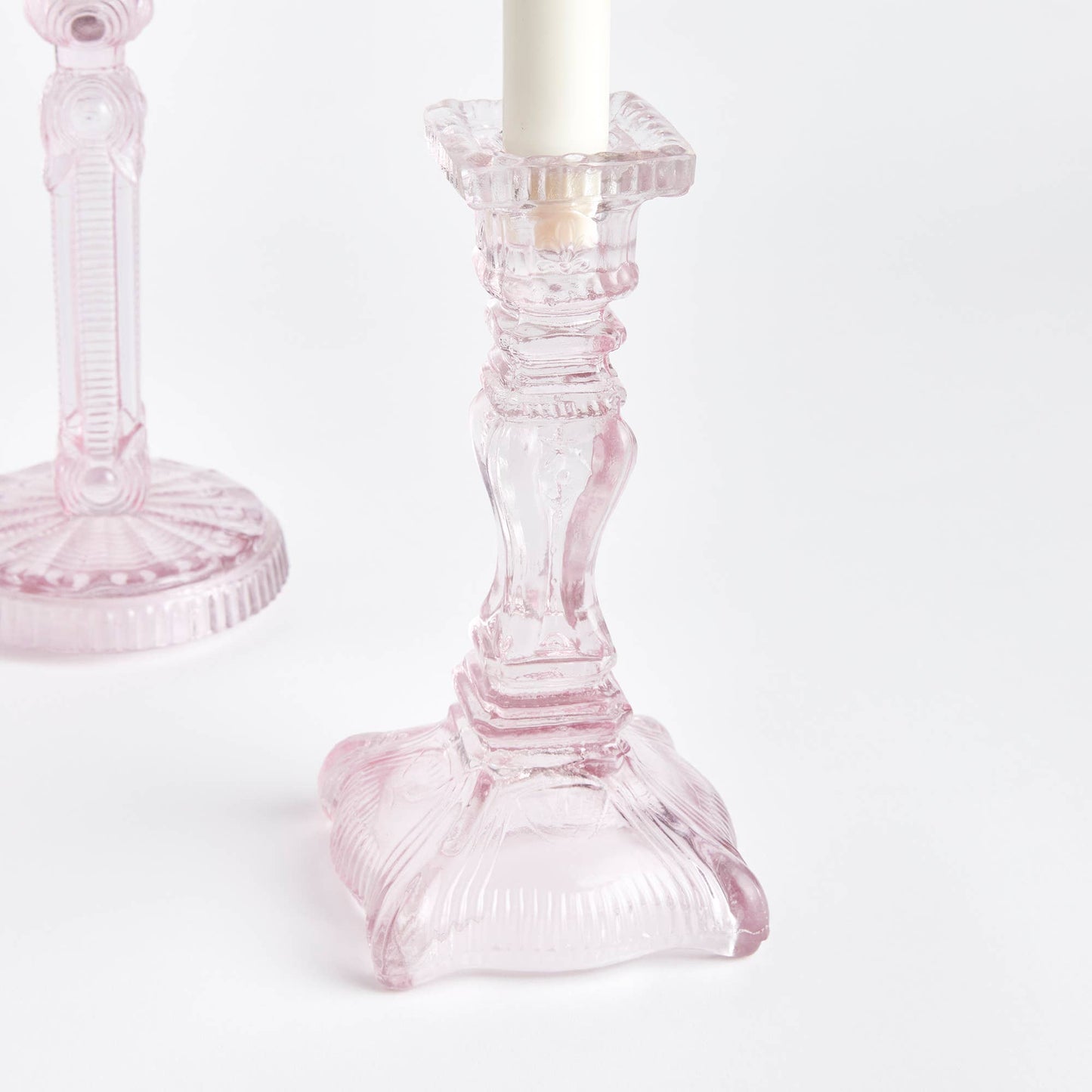 Estella Taper Holders Large, Pink: PINK / GLASS