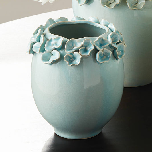 Petite Fleur Vase Short, Blue