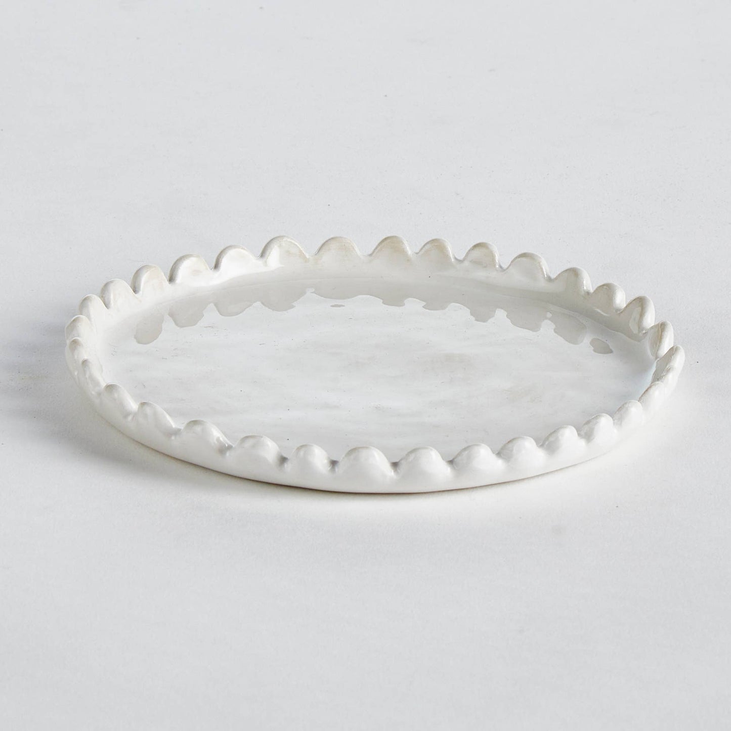 Maddie Petite Round Tray, White