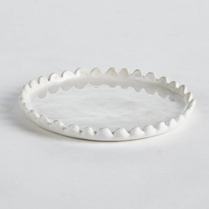 Maddie Petite Round Tray, White