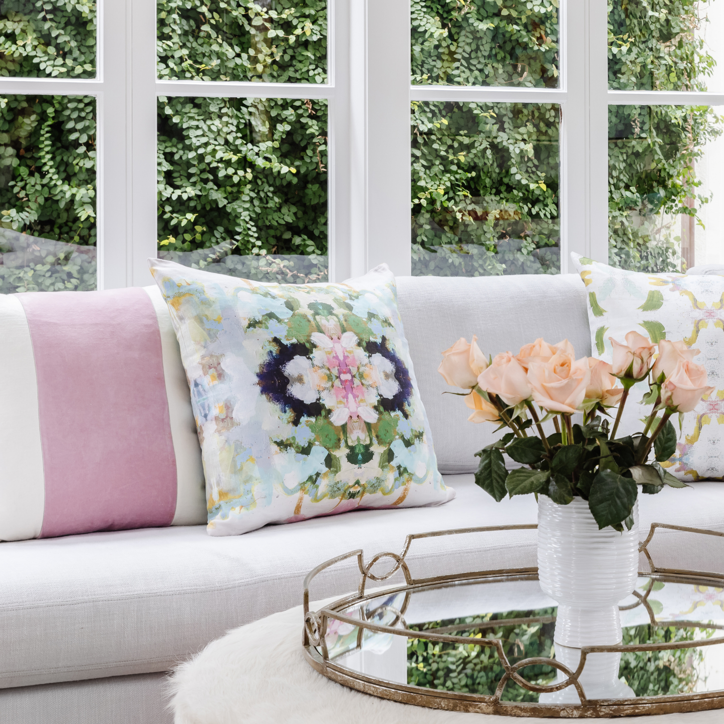 Nantucket Bloom 22x22 Pillow: 22” x 22” Throw Pillow
