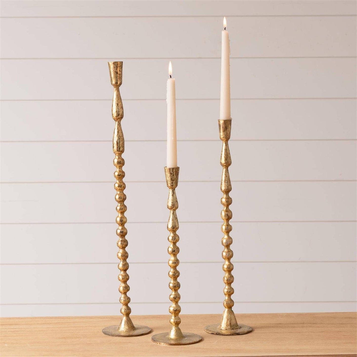 Taper Holders - Gold Bubble (Set of 3)