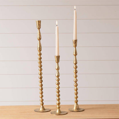 Taper Holders - Gold Bubble (Set of 3)