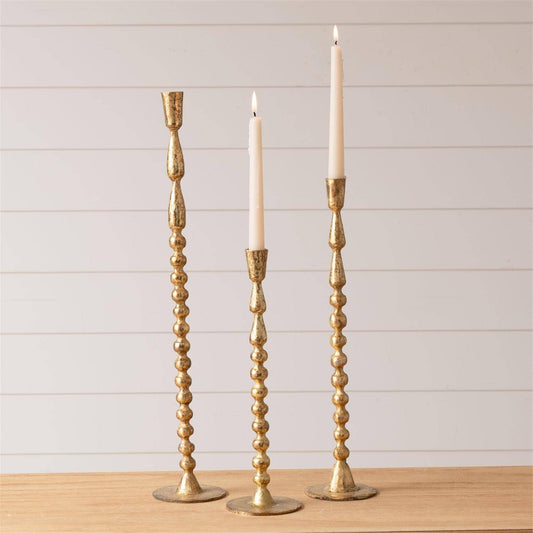 Taper Holders - Gold Bubble (Set of 3)