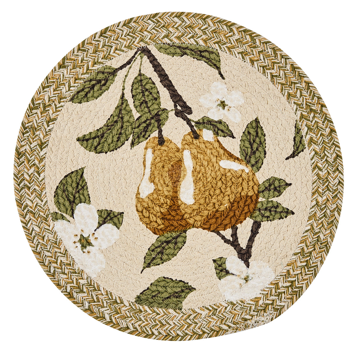 GOLDEN PEAR PRINTED BRAIDED PM 15" DIA