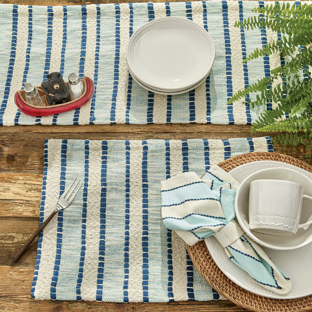 DOCKSIDE STRIPE TABLE RUNNER 13" X 36"