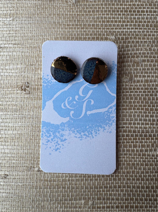 Blue and gold studs