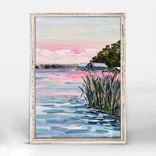 Lakeside Sunset Mini Framed Canvas