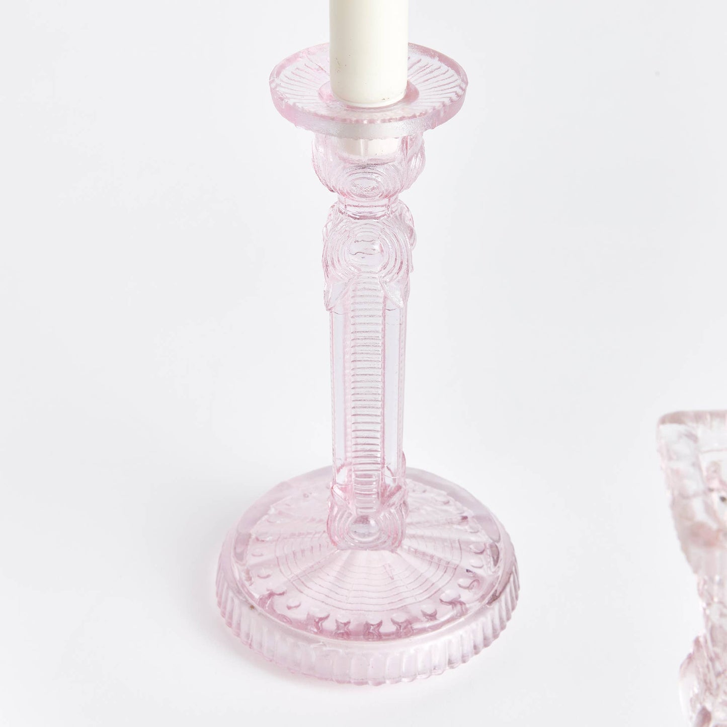 Estella Taper Holders Large, Pink: PINK / GLASS