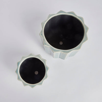 Vela Pots, Set Of 2: Light Blue / Ceramic