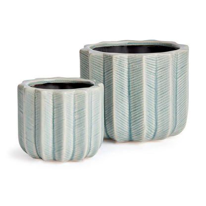 Vela Pots, Set Of 2: Light Blue / Ceramic