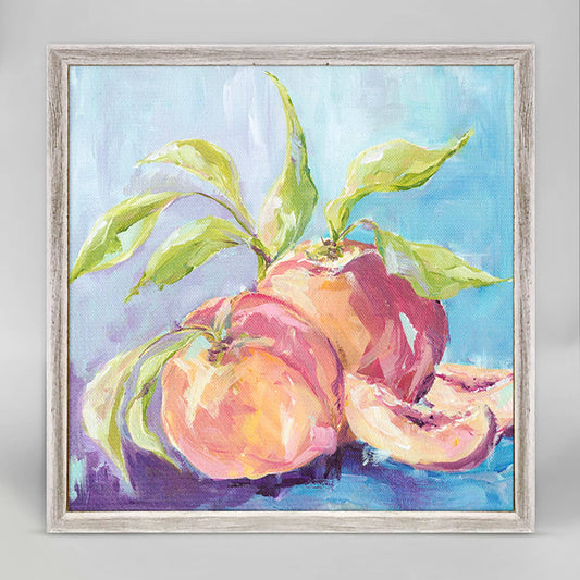 Still Life Peaches Mini Framed Canvas