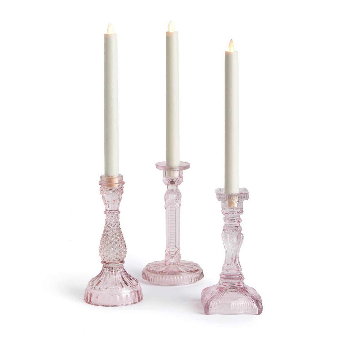 Estella Taper Holders Large, Pink: PINK / GLASS