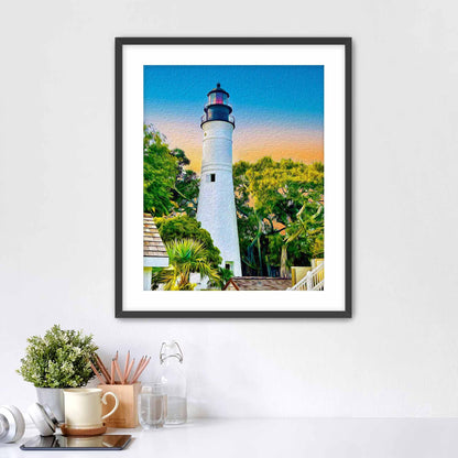 Key West Lighthouse Matted Print