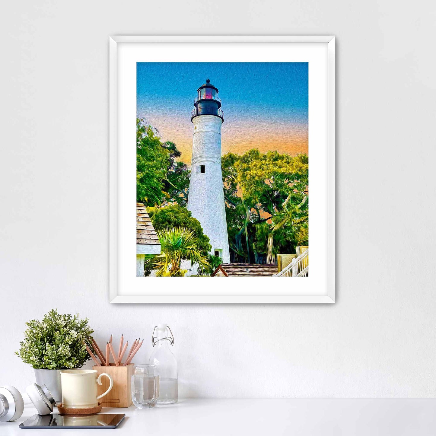 Key West Lighthouse Matted Print