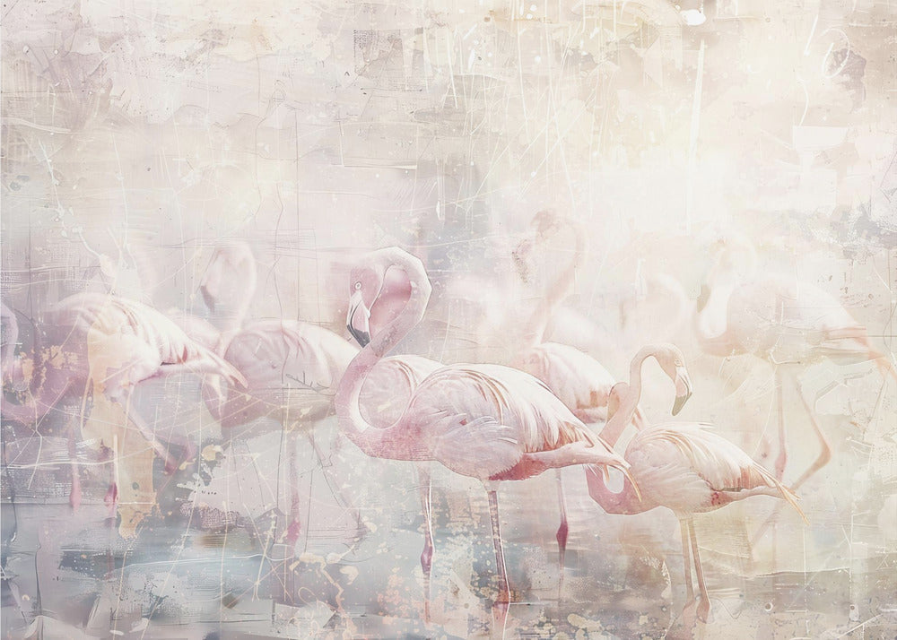 Flamingo Animal Vintage Art Illustration Wallart 10
