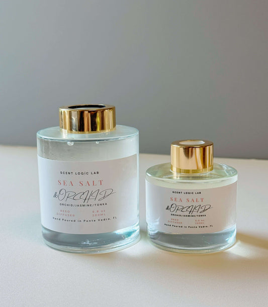 Sea Salt and Orchid Reed Diffuser – 100ml & 200ml | Hand-Poured Aroma for Home or Office