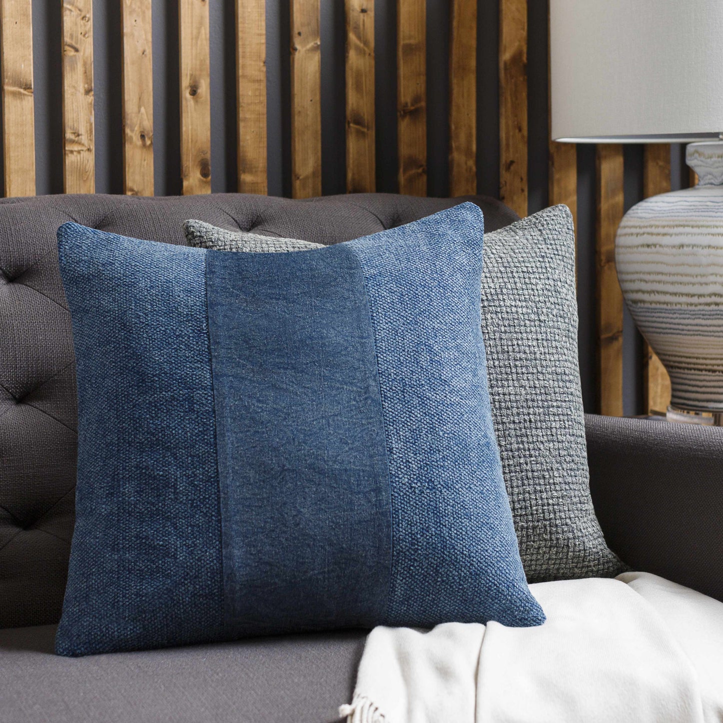 Yuda Navy Square Throw Pillow